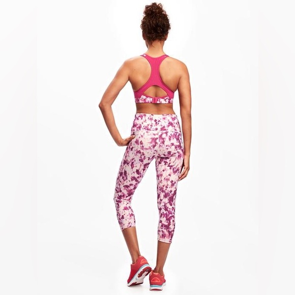 Old Navy | Go-Dry High-Rise Printed Compression Crop Leggings Size Medium - Picture 2 of 5